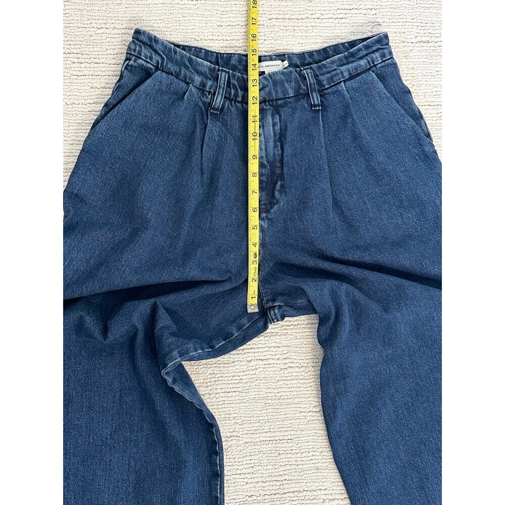 GOOD AMERICAN 90s Pleated Trouser 29 Blue Jeans Streetwear Academia Office Baggy - Picture 8 of 15